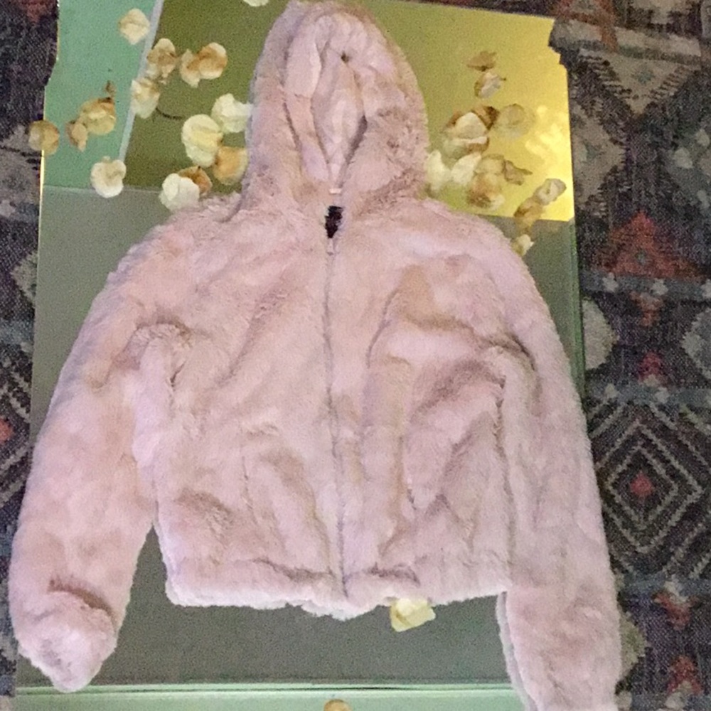 A pink fluffy jaket